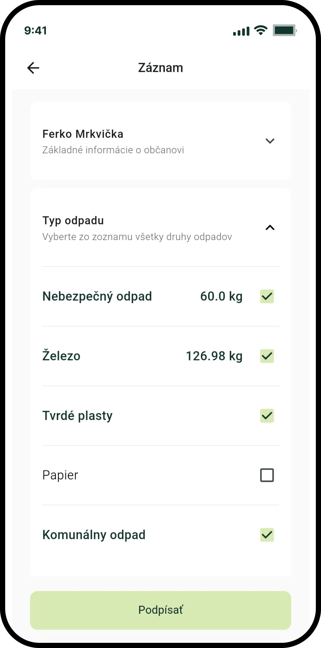 App screen